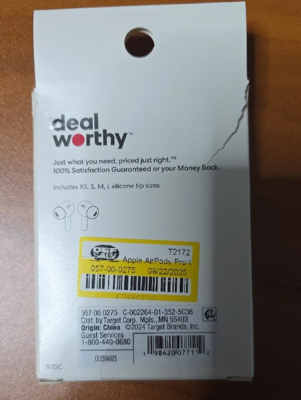 deaworthy Earbud Tip Set – Black Silicone Replacement Tips for AirPod Pro